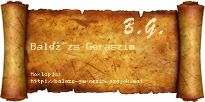Balázs Geraszim névjegykártya